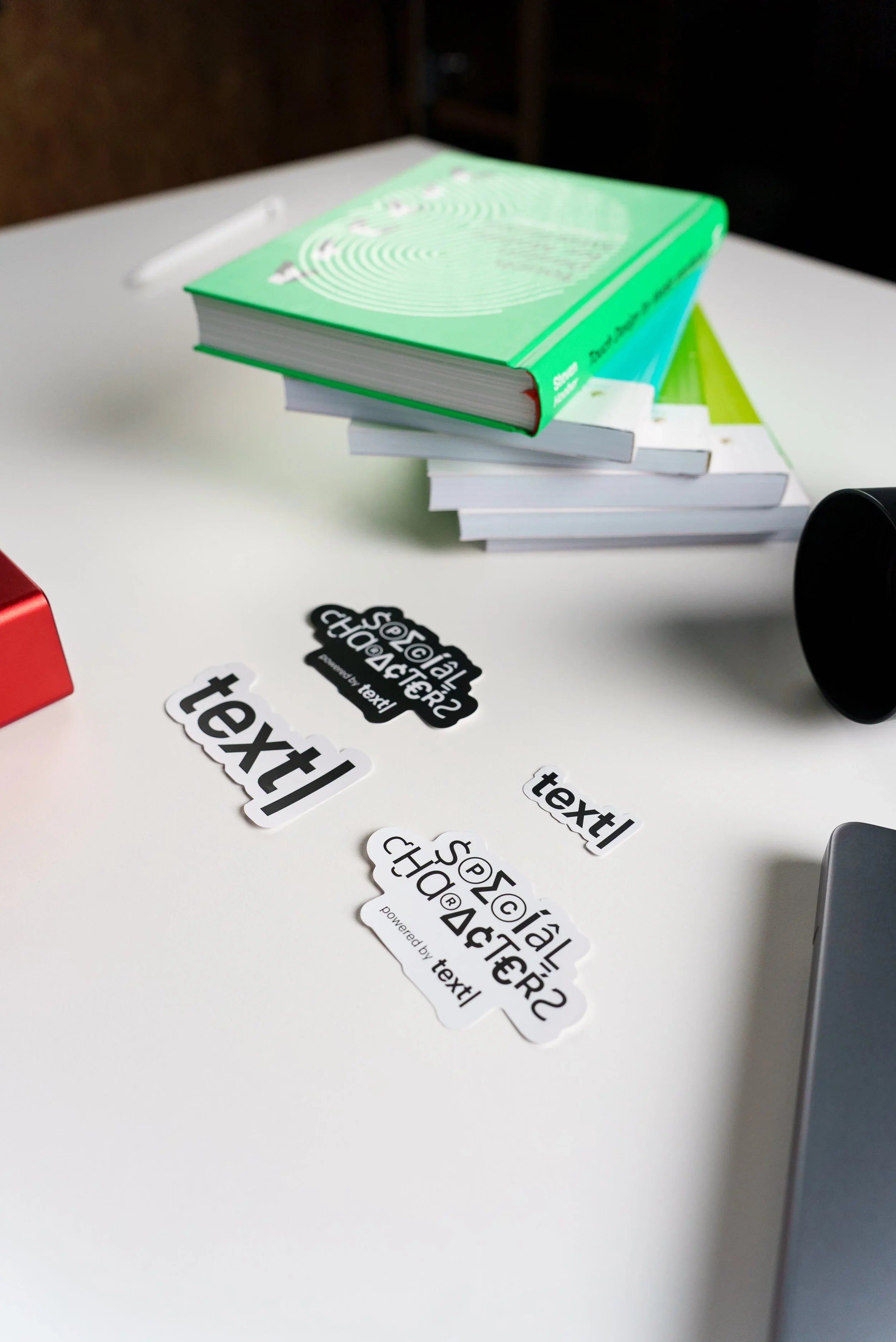 text| Stickers | Set of 4